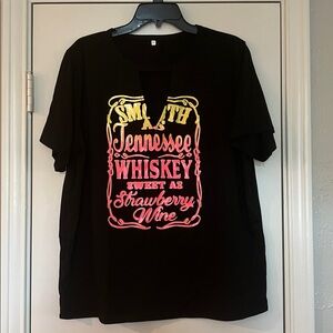 Amazon Black Graphic Tee "Smooth as Tennessee whiskey, sweet as strawberry wine"